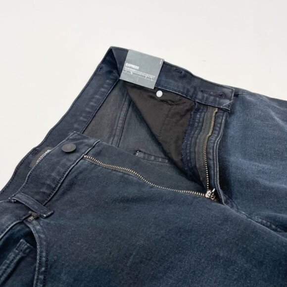 Express Jeans 10 Black Denim Floral Embroidered Mom Jean Super High Rise - Picture 8 of 11